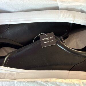 London Fog Men’s Francis Low Casual Slip-On Sneakers Black/White sz(11) NIB